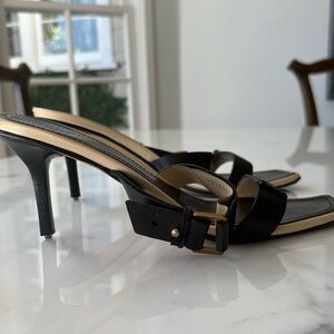 GUCCI Elegant Black Heeled Sandals Size 8